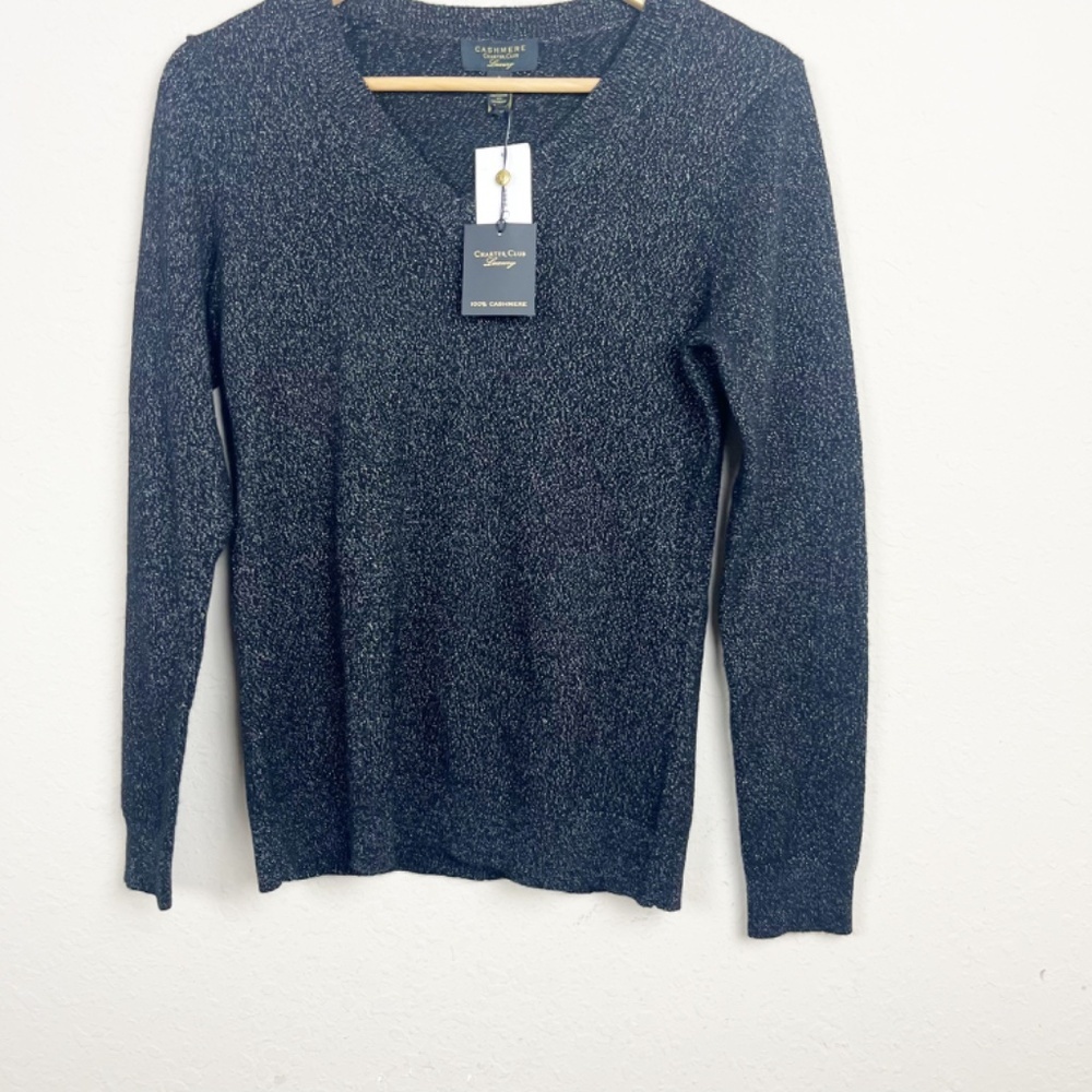 Charter Club Basic V Neck Cashmere Sweater Size Small - Picture 2 of 6